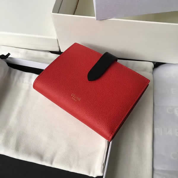 Discount Fake Celine Strap Leather Red Wallet Coin Purse